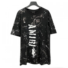 [정품급버전] AMIRI 아미리 스탠실 로고 패턴 볼링 티셔츠 블랙